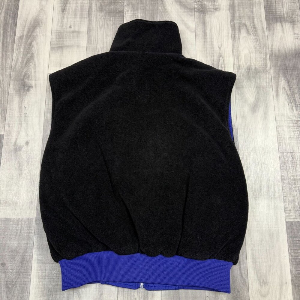✅  Womens M VTG Columbia Reversible Vest Blue Black  fleece Nylon W/Pockets - Picture 8 of 10